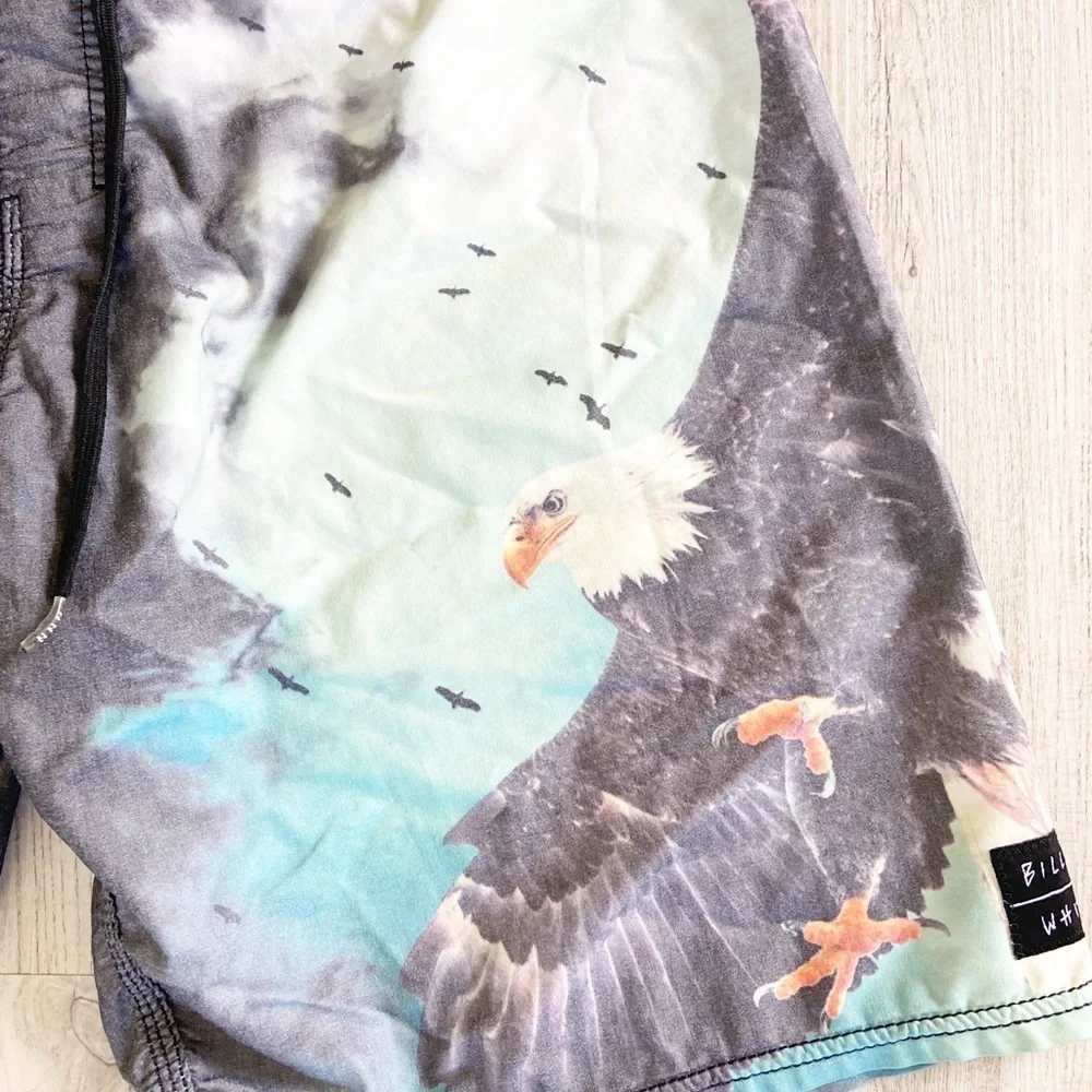 Billabong White Mike Men's Platinum Board Shorts Trunks Gray Eagle Size 33